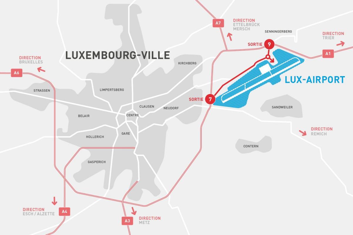 harta Luxemburg aeroport