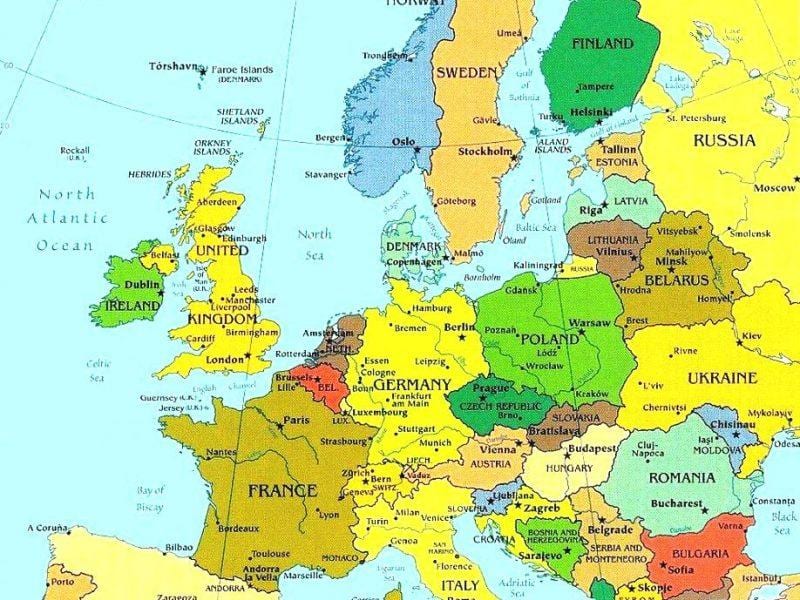 harta de Luxemburg și în țările din jur