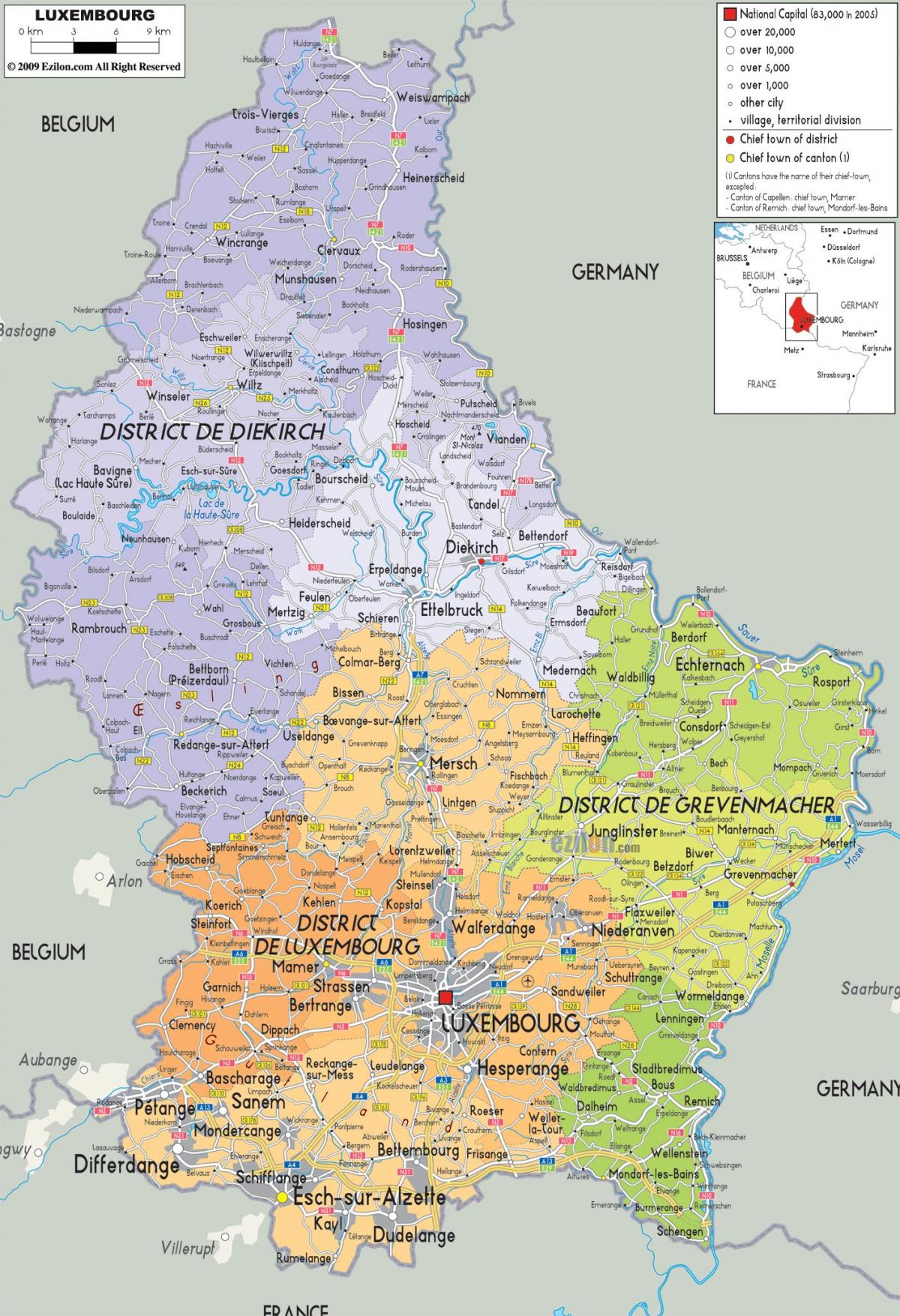 Luxemburg țară hartă