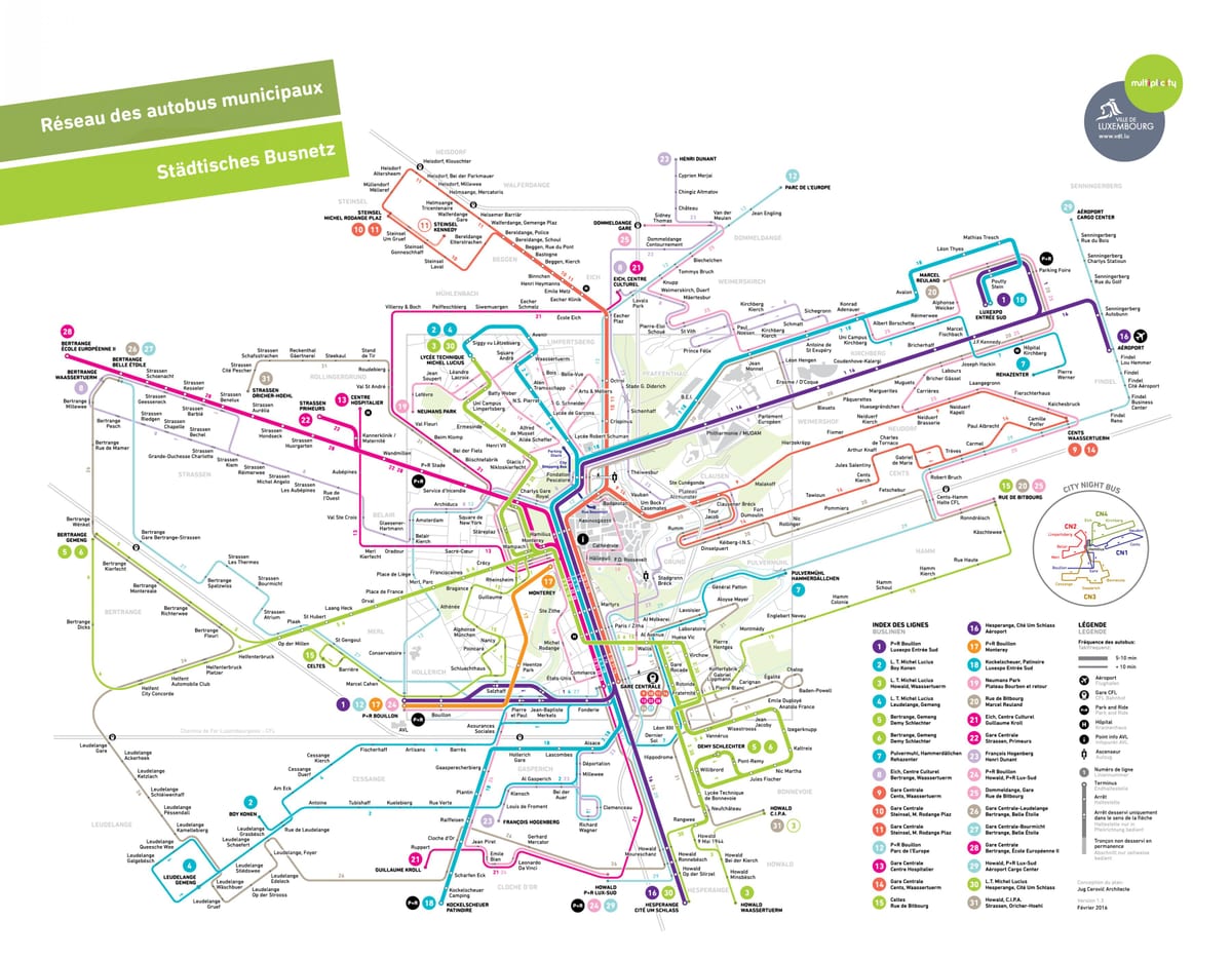 harta Luxemburg transport public