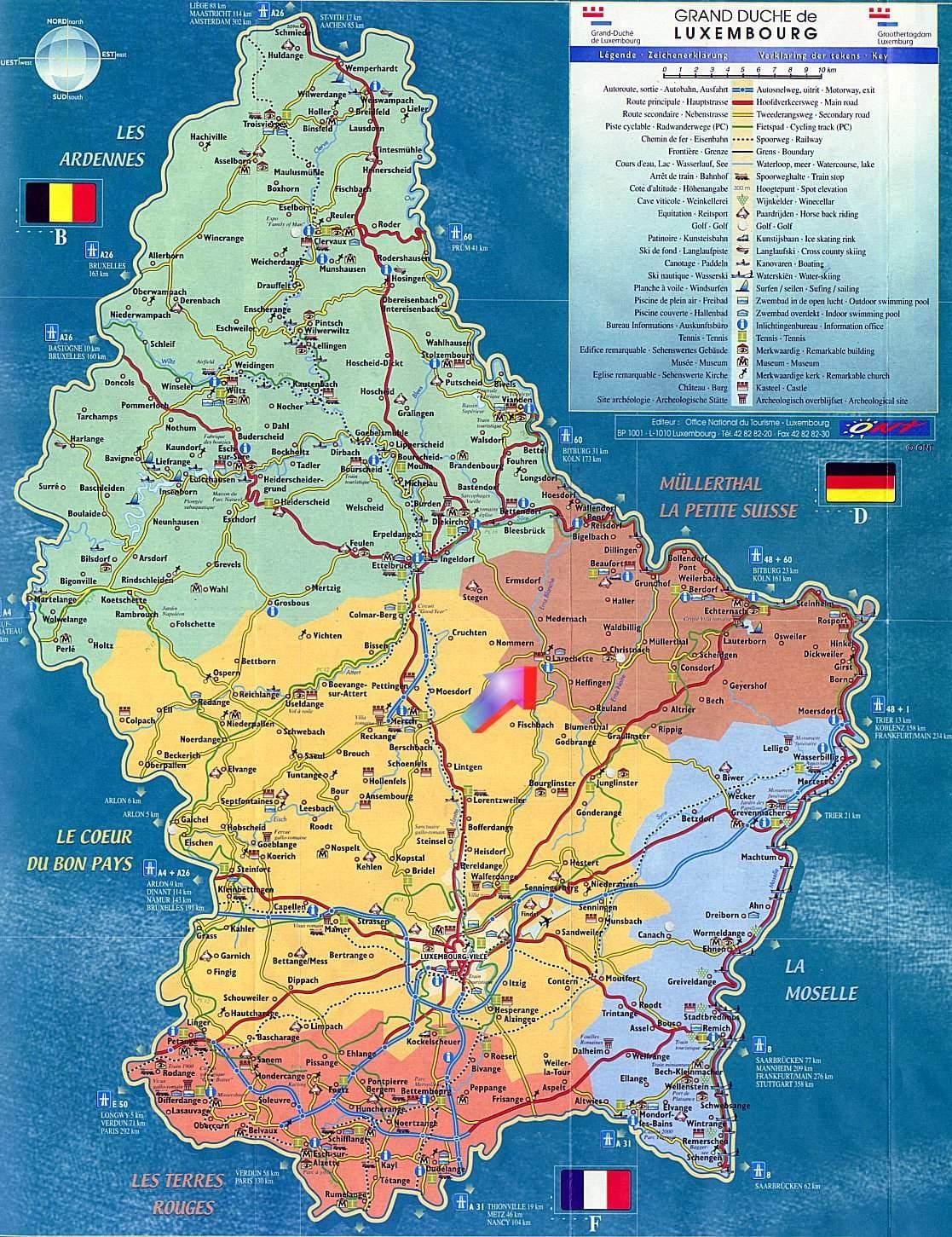 hartă Luxembourg hartă turistică atracții