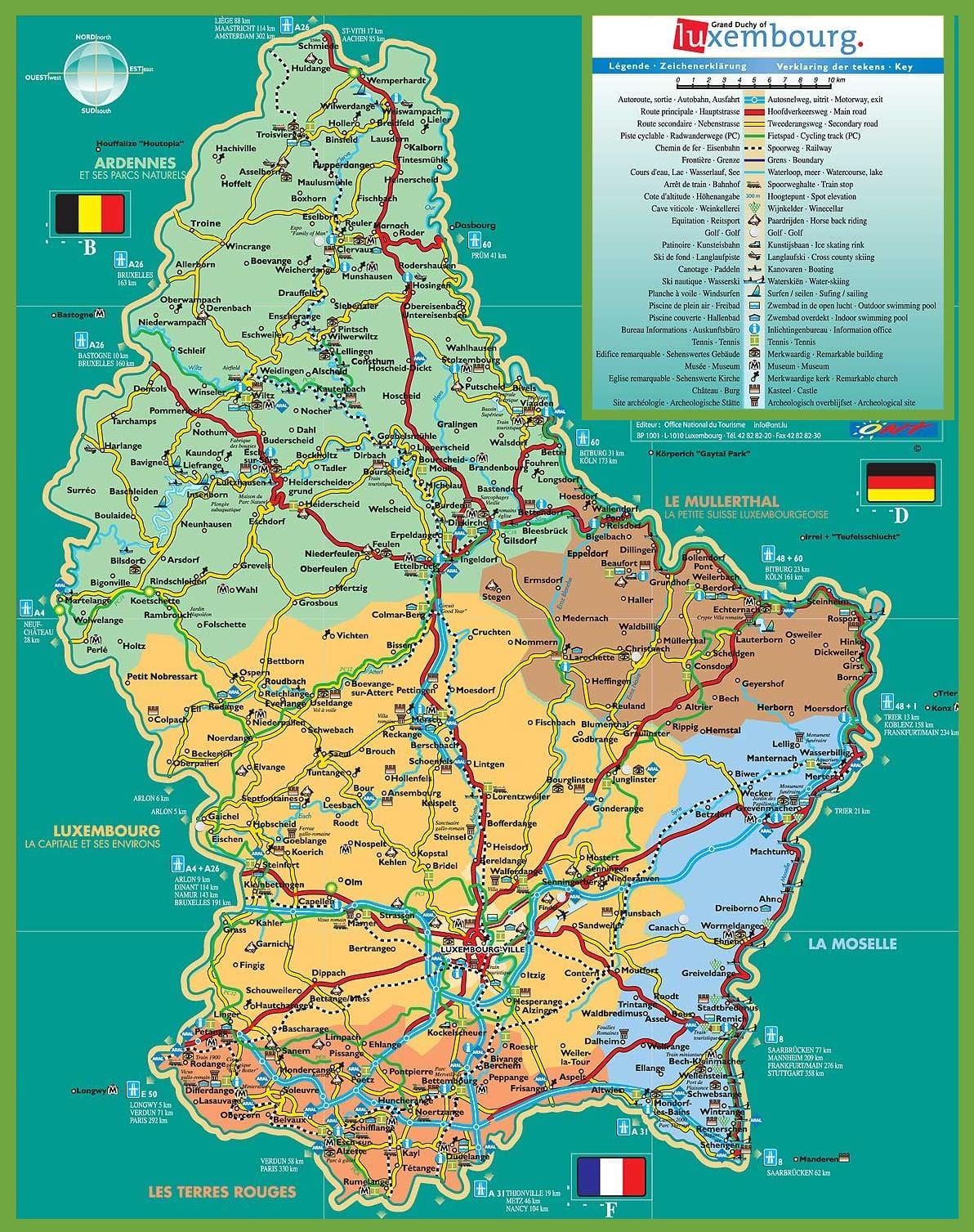 Luxembourg hartă turistică