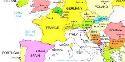 Harta europei arată Luxemburg