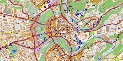 Harta de centrul orașului Luxemburg